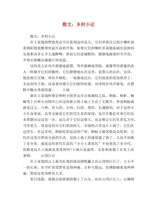 散文乡村小记 