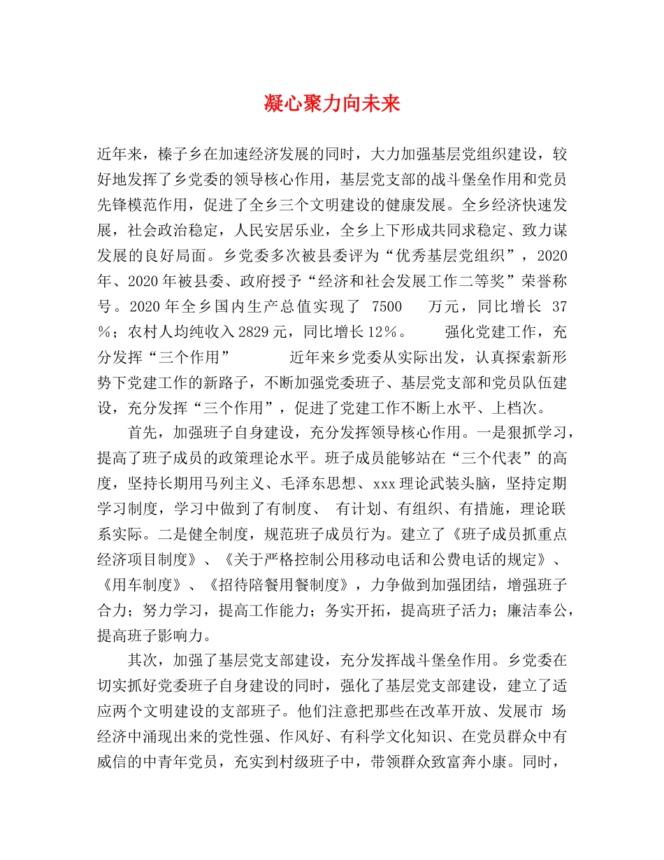 凝心聚力向未来 _第1页