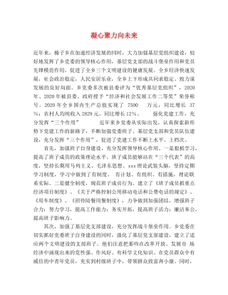 凝心聚力向未来 