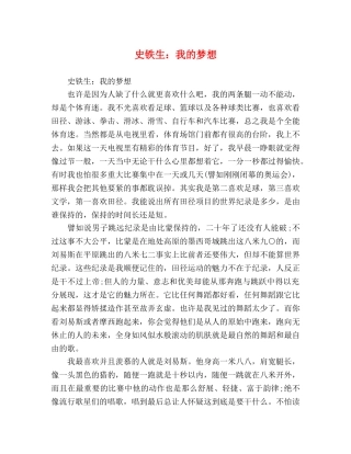史铁生我的梦想 
