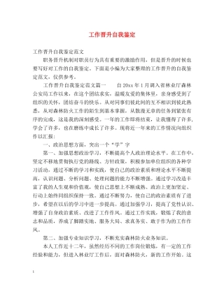 工作晋升自我鉴定2 