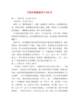 文明从我做起作文300字 