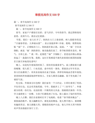 寒假见闻作文500字 