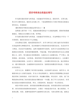 团员考核表自我鉴定填写 