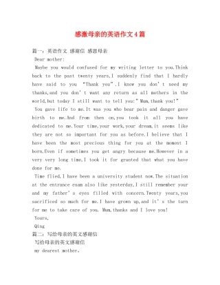感激母亲的英语作文4篇2 