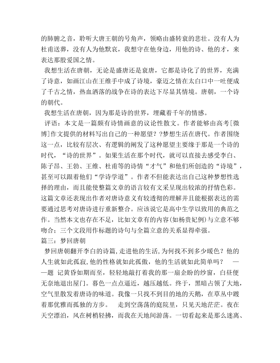 梦回唐朝作文800字 _第3页