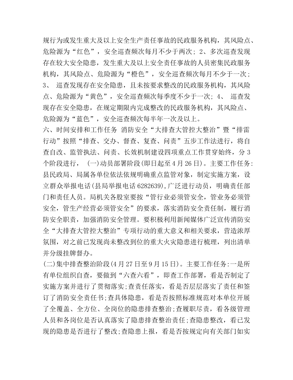 消防安全“大排查大管控大整治”暨“排雷行动”专项工作方案 大排查大管控大整治 _第3页