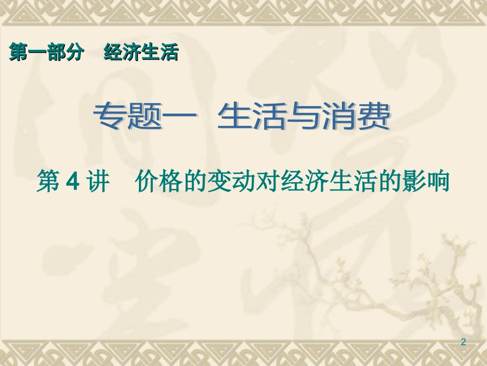 第1部分专题1第4讲　价格的变动对经济生活的影响_第2页