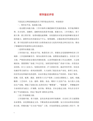 领导鉴定评语 