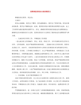 竞聘调查系统处长演讲稿范文 