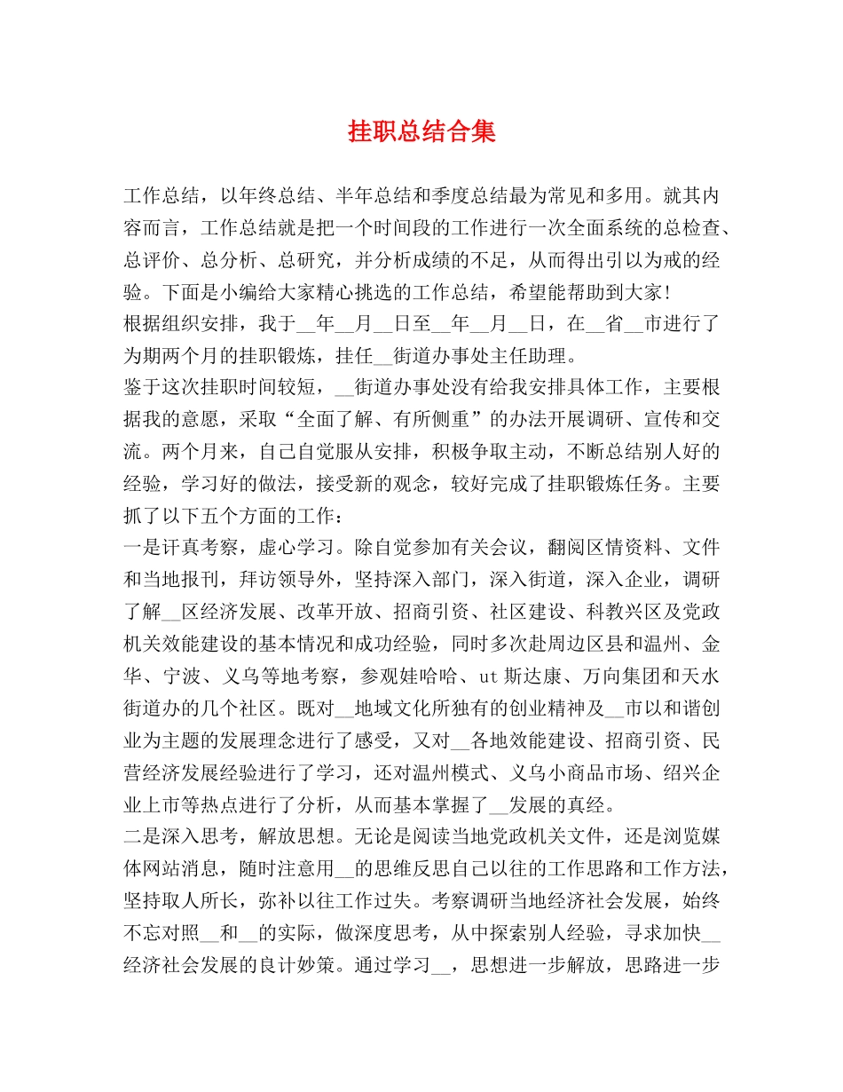 挂职总结合集 _第1页