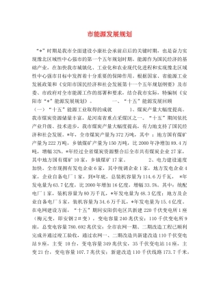 市能源发展规划 