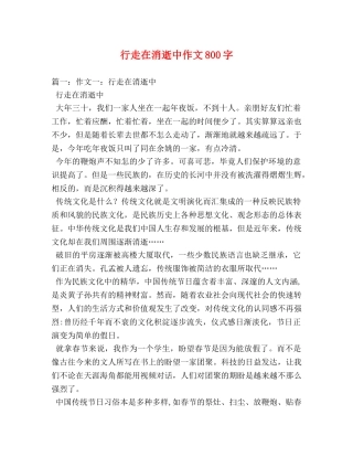 行走在消逝中作文800字 