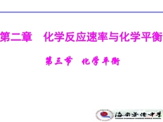 第三节化学平衡