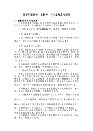 设备部登机桥、电扶梯、行李系统应急预案