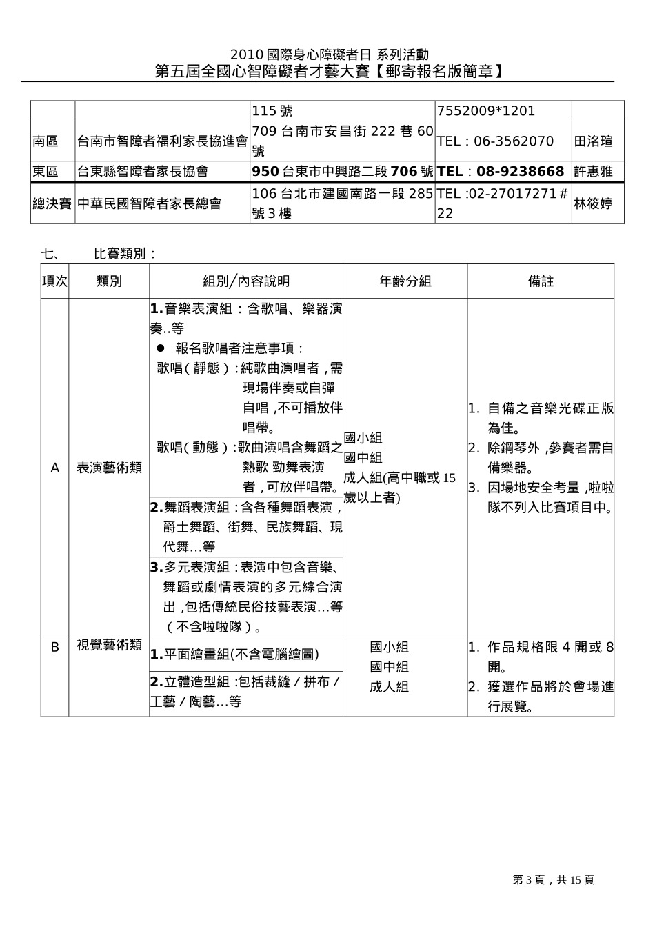 让全国心智障碍者皆能有平等参与活动的管道及展现才艺_第3页