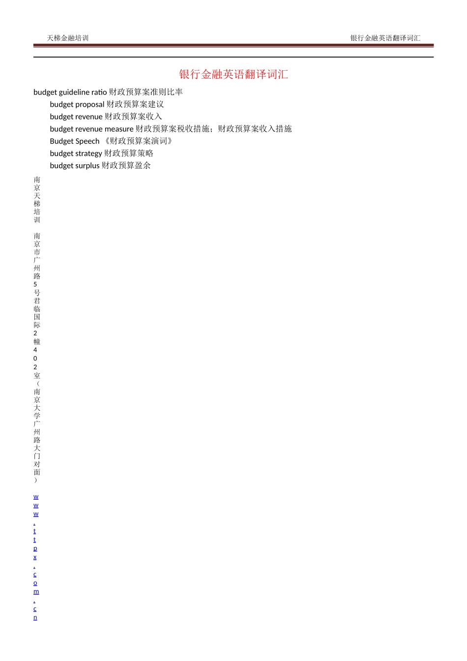 银行金融英语翻译词汇_第1页