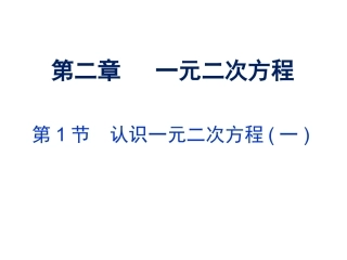 21认识一元二次方程（一）