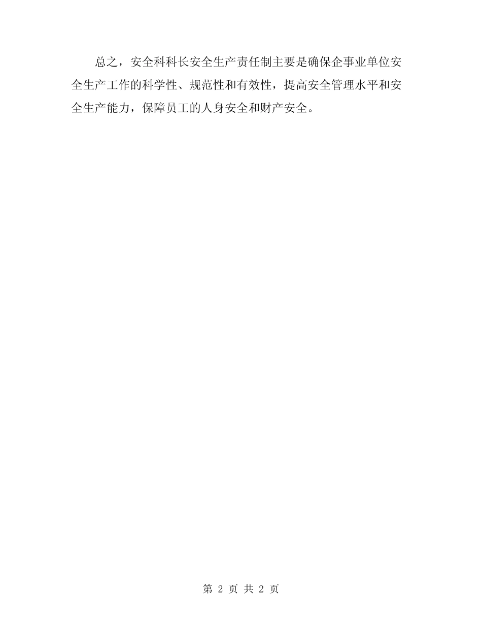 安全科科长安全生产责任制 _第2页
