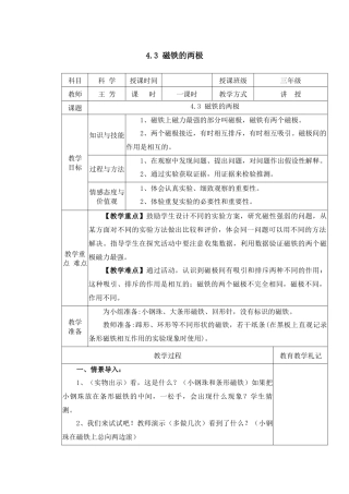 磁铁的两极教学设计