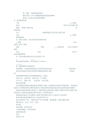 影响价格的因素