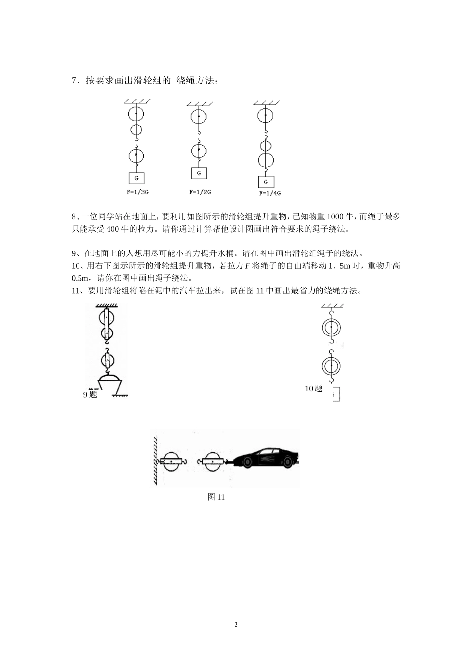 杠杆_滑轮_作图练习题_第2页