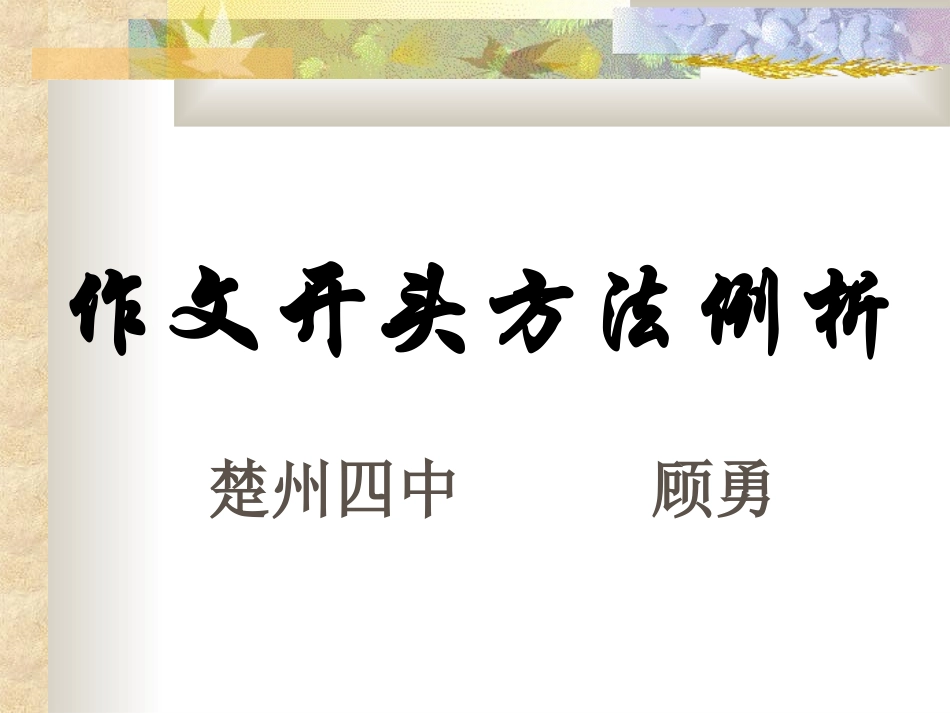 作文开头方法例析课件_第1页