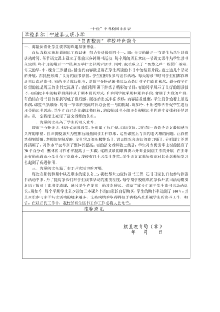 十佳校园申报表