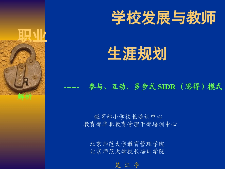学校发展与教师职业生涯规划(教师)_第1页