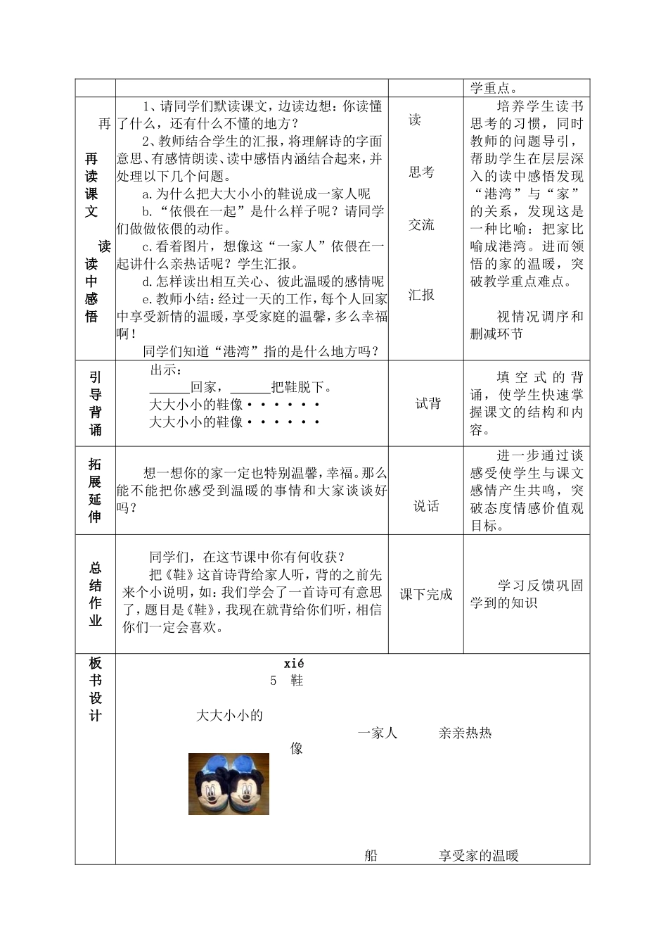 《鞋》教学设计简案_第2页