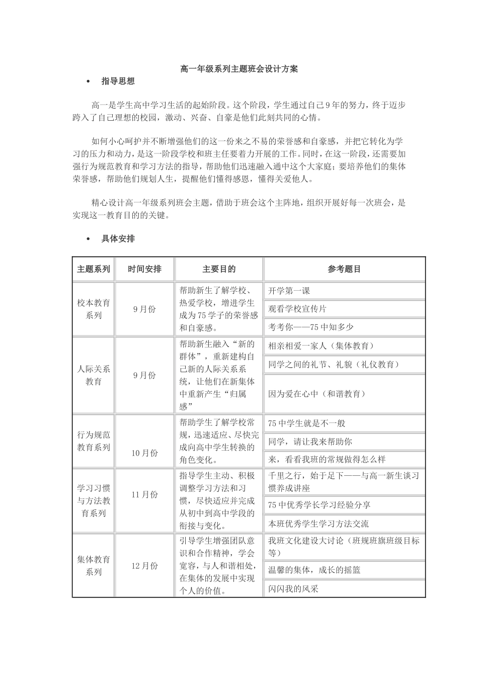 高中年级系列主题班会设计方1_第1页