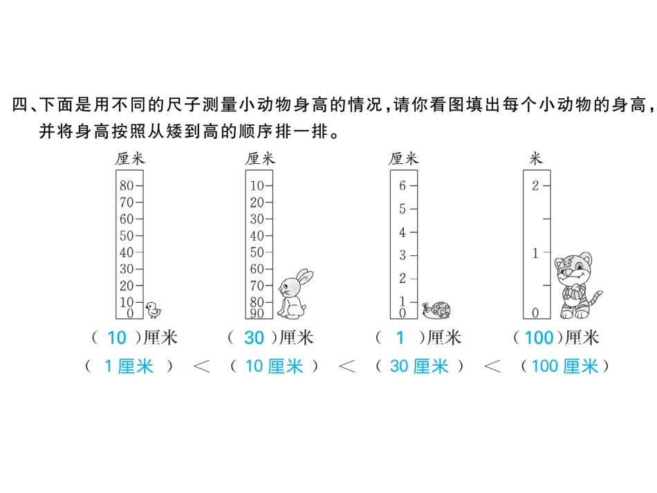 认识厘米、用厘米量练习题_第3页