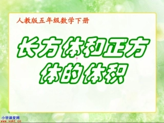 五年级数学下册《长方体和正方体的体积》