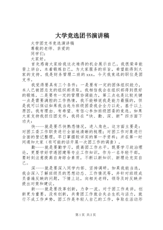 大学竞选团书演讲