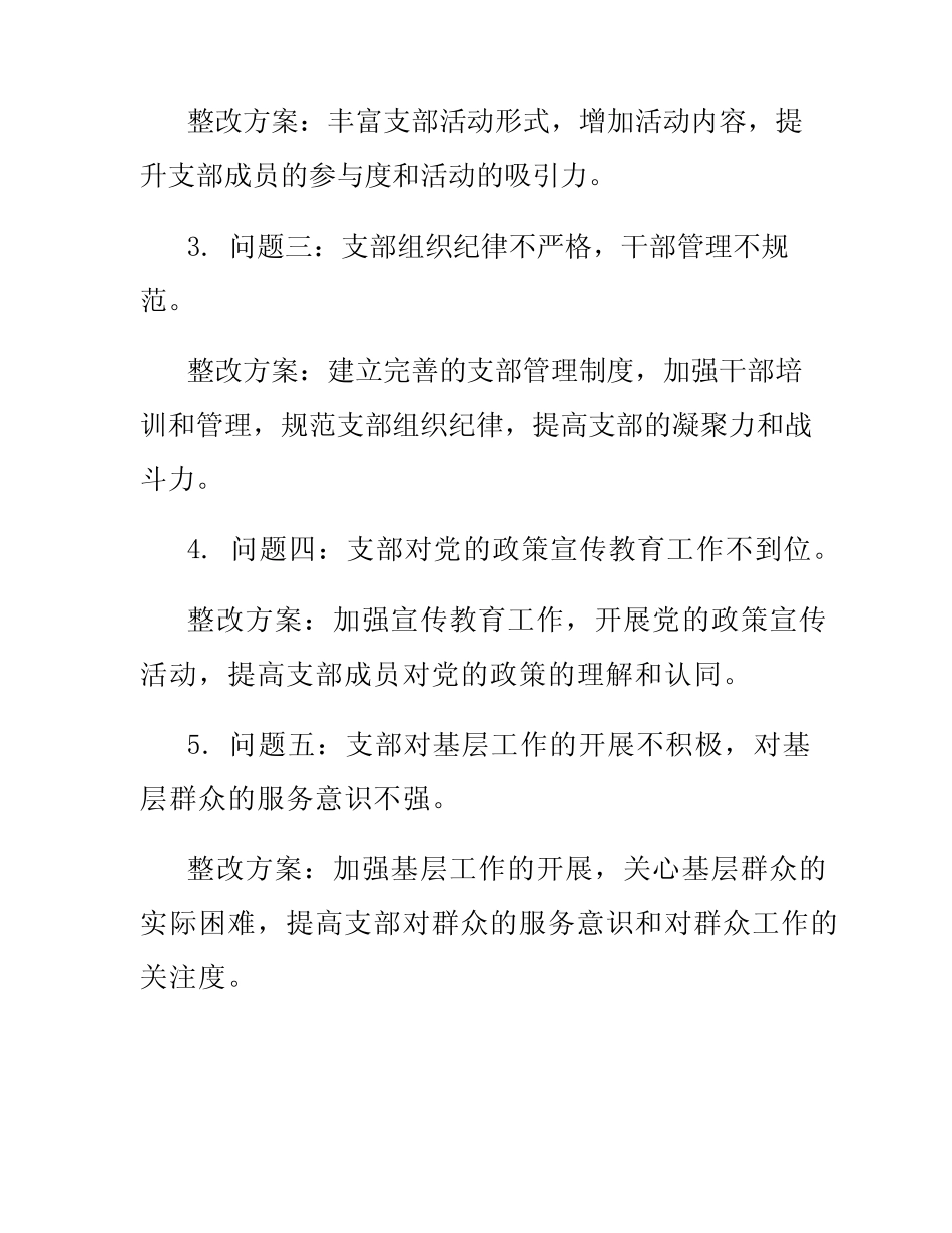2024支部检视问题清单及整改方案_第2页