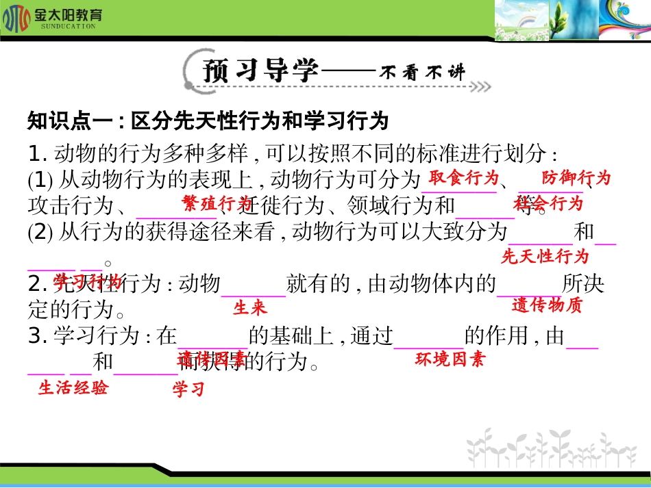 《先天性行为和学习行为》导学案_第3页