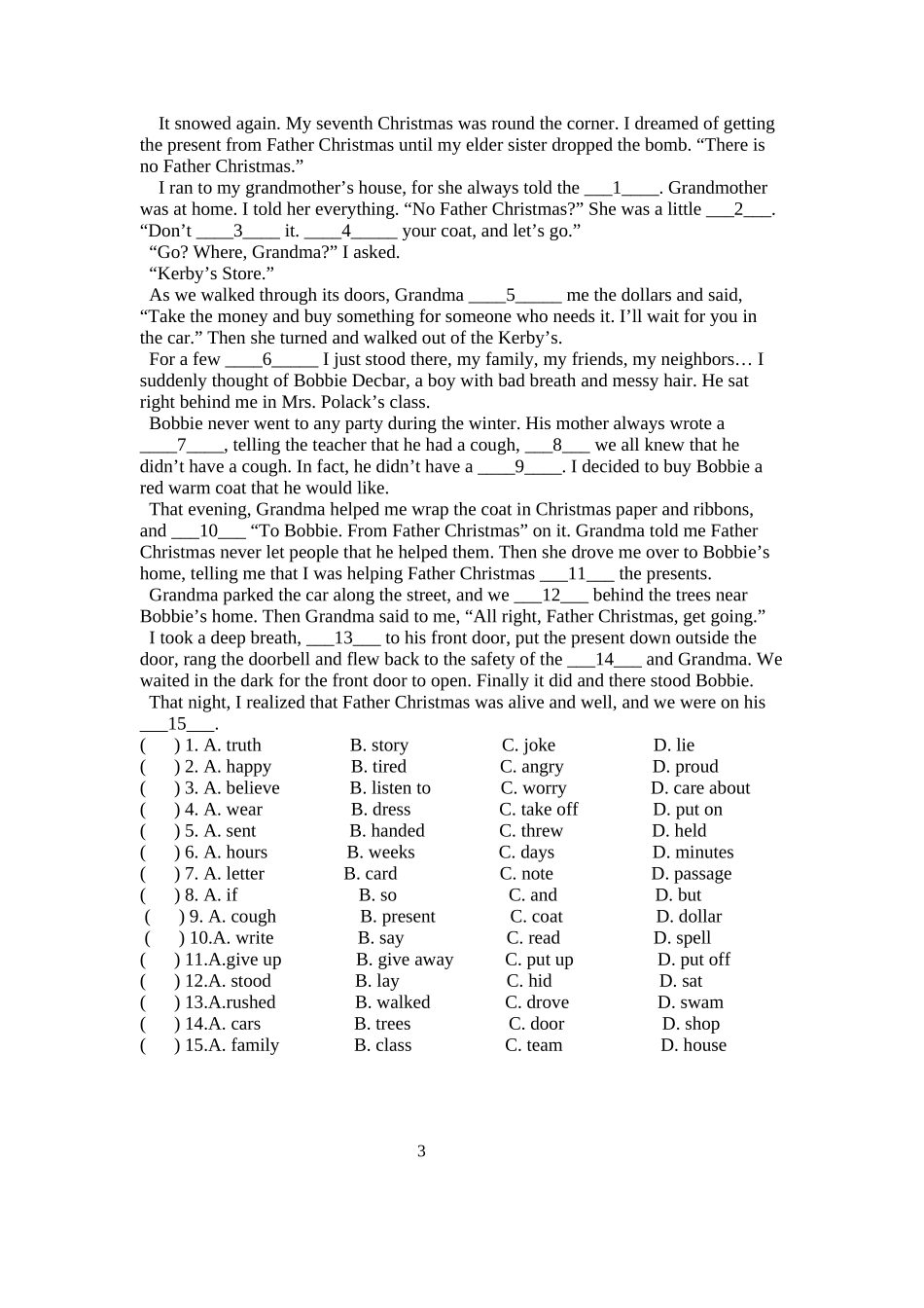 完形填空专练_第2页