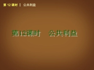 （回归课本）2014届中考政治第一轮概括《八年级下册公共利益》（书本考点聚焦+典例拓展提升）课件教科版