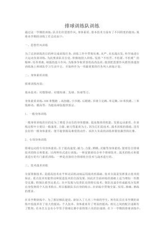 排球训练队训练