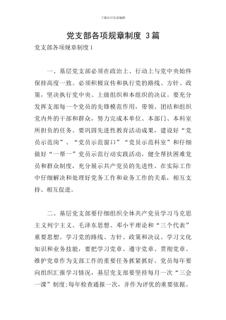 党支部各项规章制度-3篇
