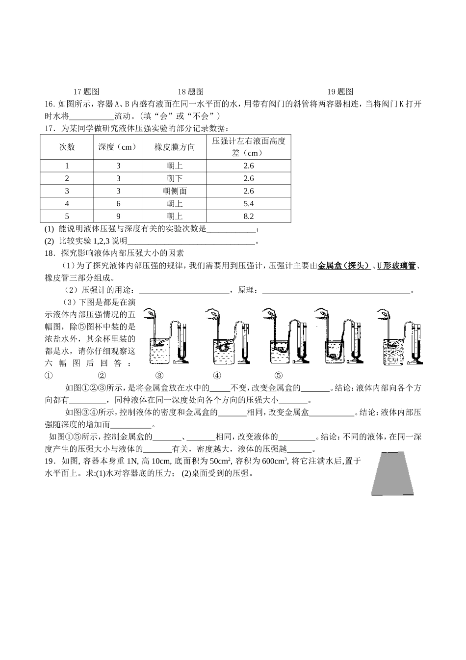液体的压强练习_第2页
