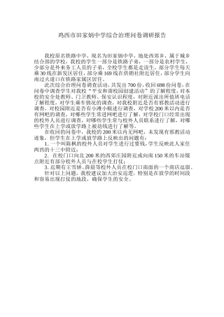 综合治理问卷调研报告