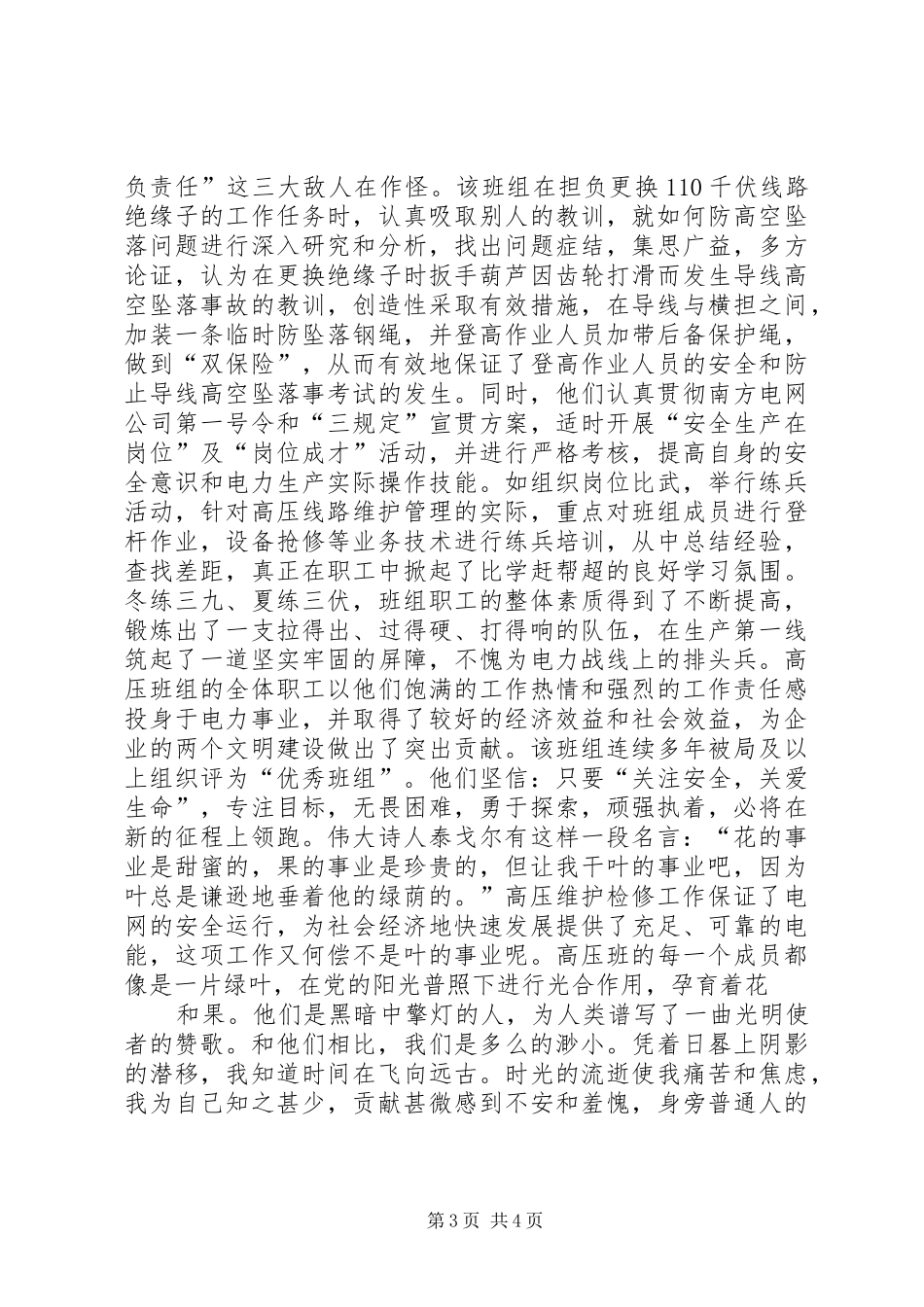 歌颂电业人演讲稿范文_第3页