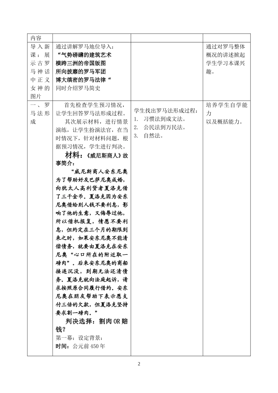 《苗生俊》罗马人的法律教学设计_第2页