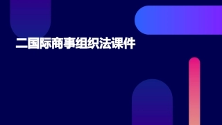 二国际商事组织法课件