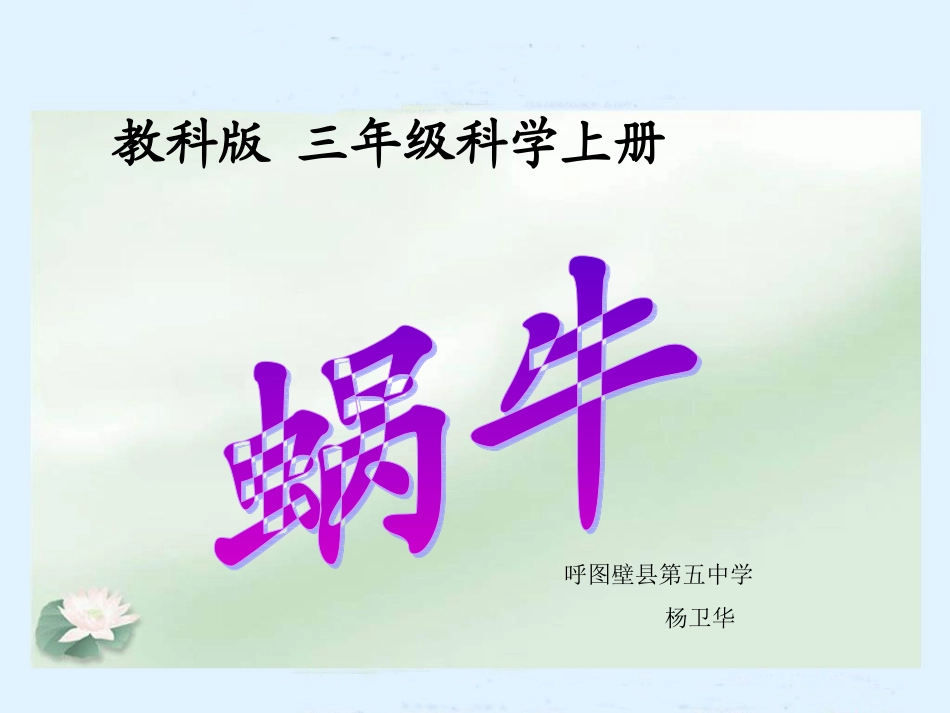 蜗牛（教科版）三年级科学上册PPT课件_第1页