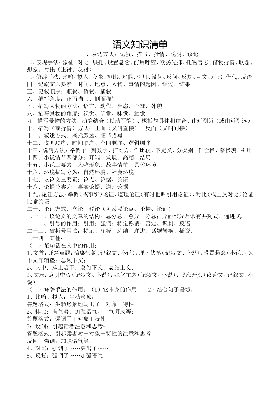 语文知识清单_第1页