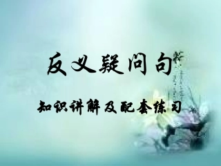 初中反义疑问句