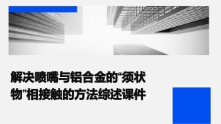 解决喷嘴与铝合金的“须状物”相接触的方法综述课件