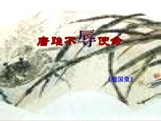 九年级语文唐雎不辱使命11